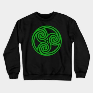 Green Celtic Triple Spiral Crewneck Sweatshirt